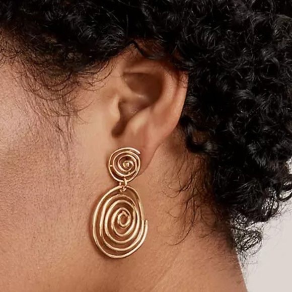 Madewell “Spiral Statement Drop Earrings” new with tag - Picture 3 of 4